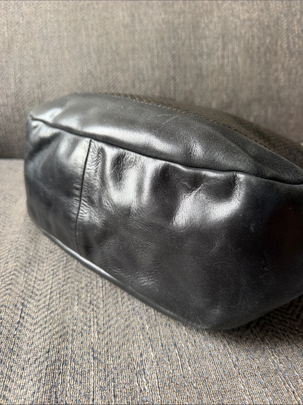 Frye Melissa Black Leather Studded Hobo Handbag